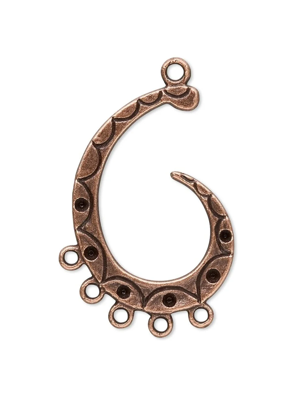 Antiqued Copper Modern Art Hook Loop Earring Findings 2 pcs